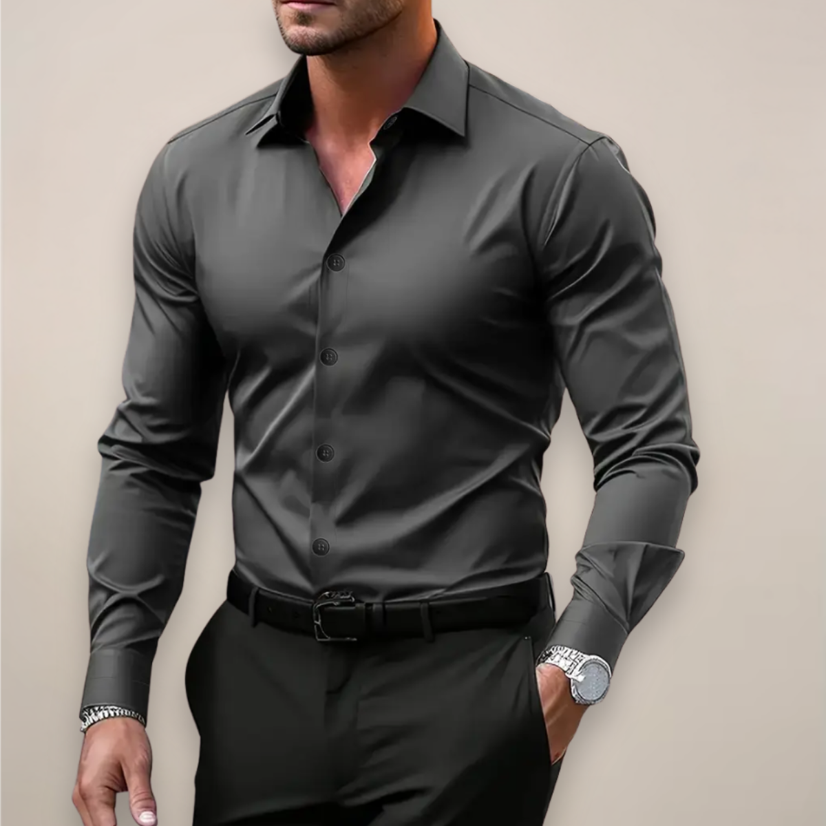 Dorvelli | Men's Long-Sleeve Shirt – Classic Collar Smart Style