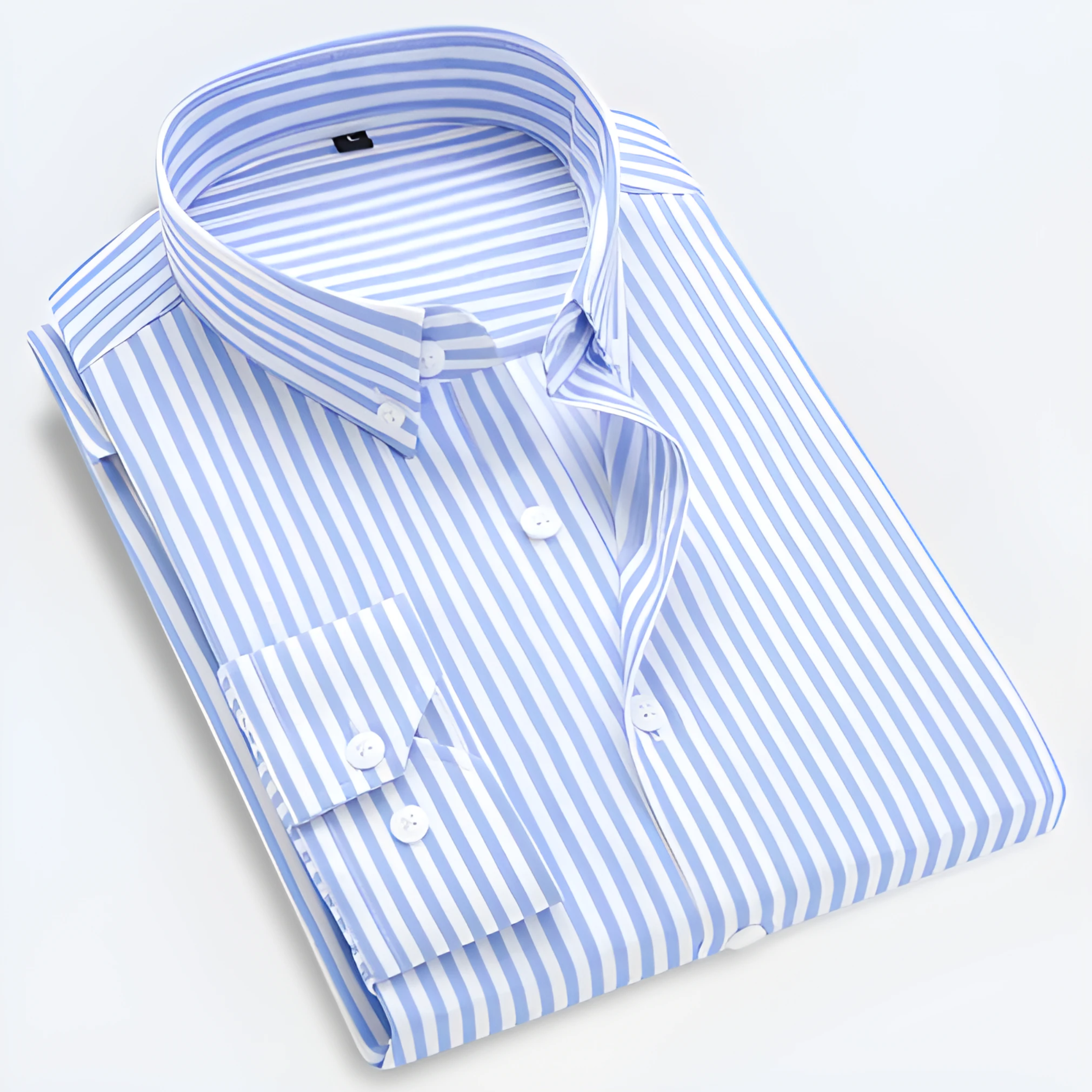 Dorvelli | Men's Striped Long-Sleeve Shirt – Vertical Stripe Smart Casual