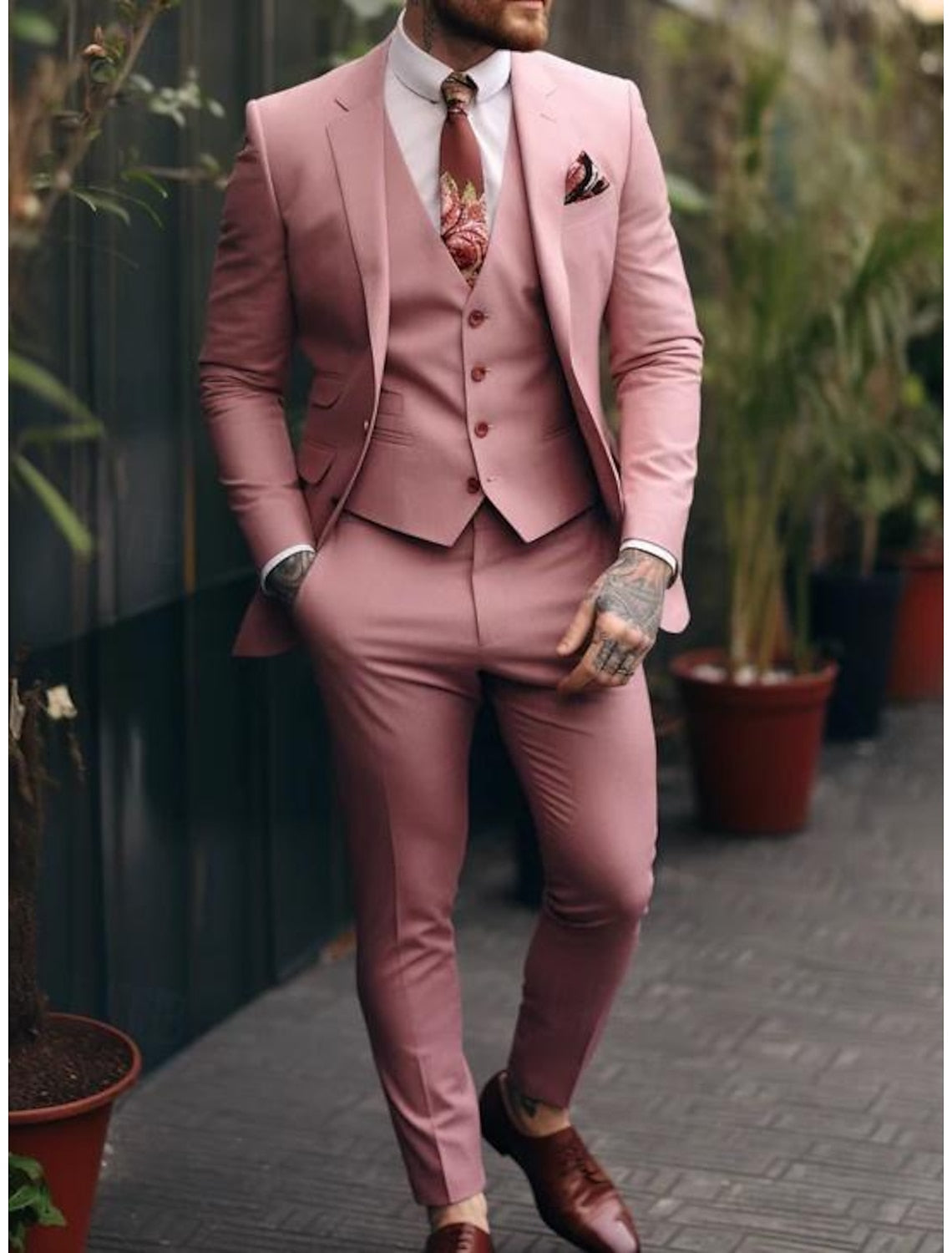 Dorvelli | Men's 3-Piece Suit One-Button Wedding Suit