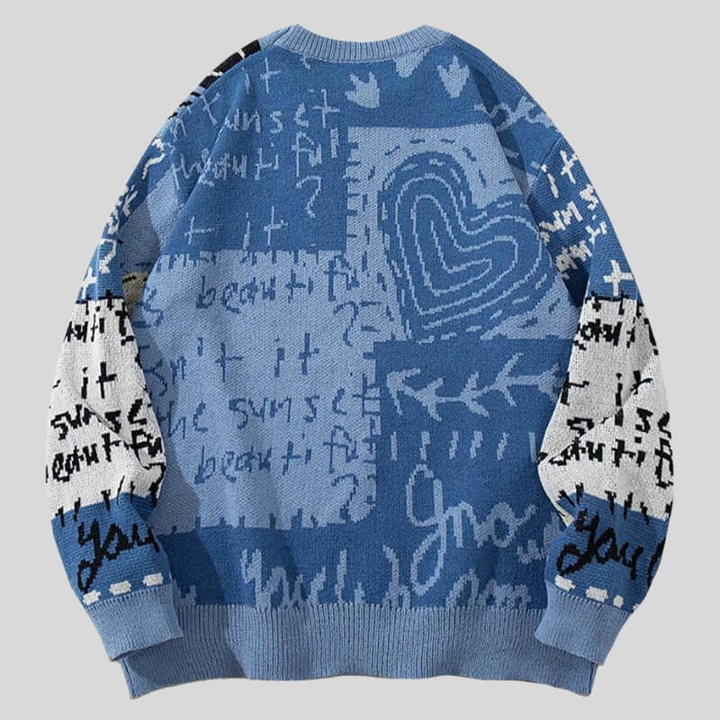 Dorvelli | Men's All-Over Graphic Dinosaur Sweater