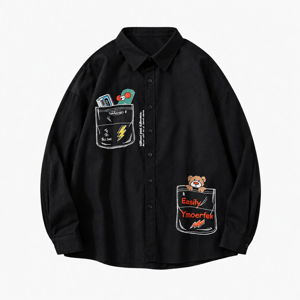 Dorvelli | Men’s Bear Skateboard Graphic Shirt