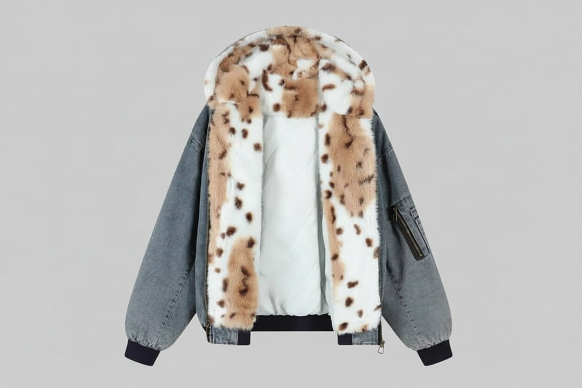 Dorvelli | Men’s Hooded Fur-Lined Denim Jacket