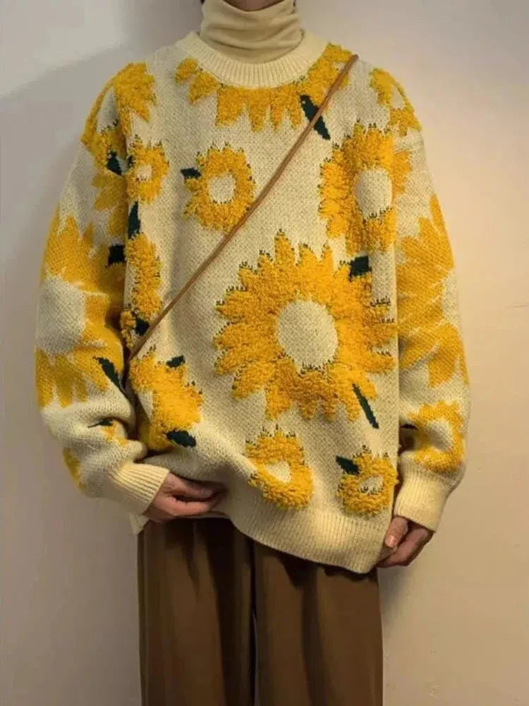 Dorvelli | Men’s Knit Sunflower Sweater