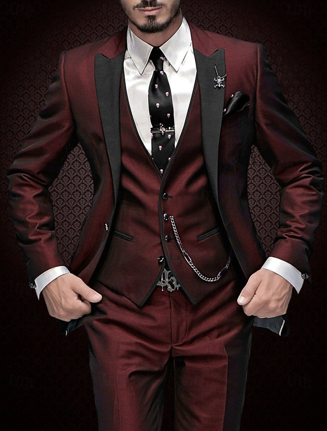 Dorvelli | Men's Peak Lapel 3-Piece Suit Wedding Suit