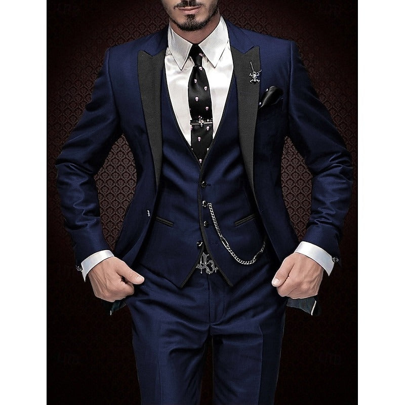 Dorvelli | Men's Peak Lapel 3-Piece Suit Wedding Suit