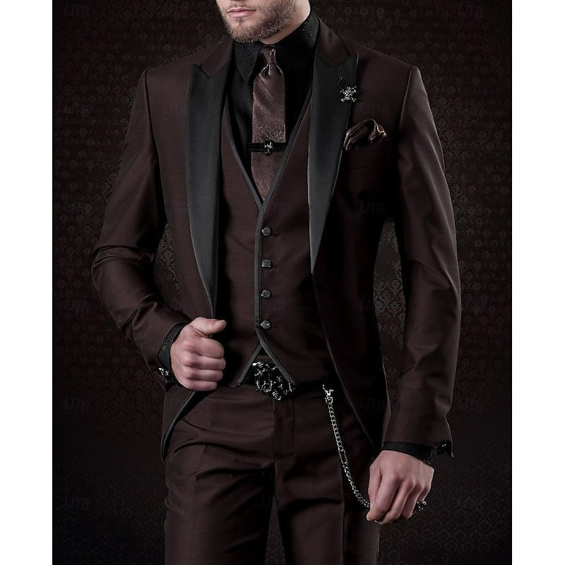 Dorvelli | Men's Peak Lapel 3-Piece Suit Wedding Suit