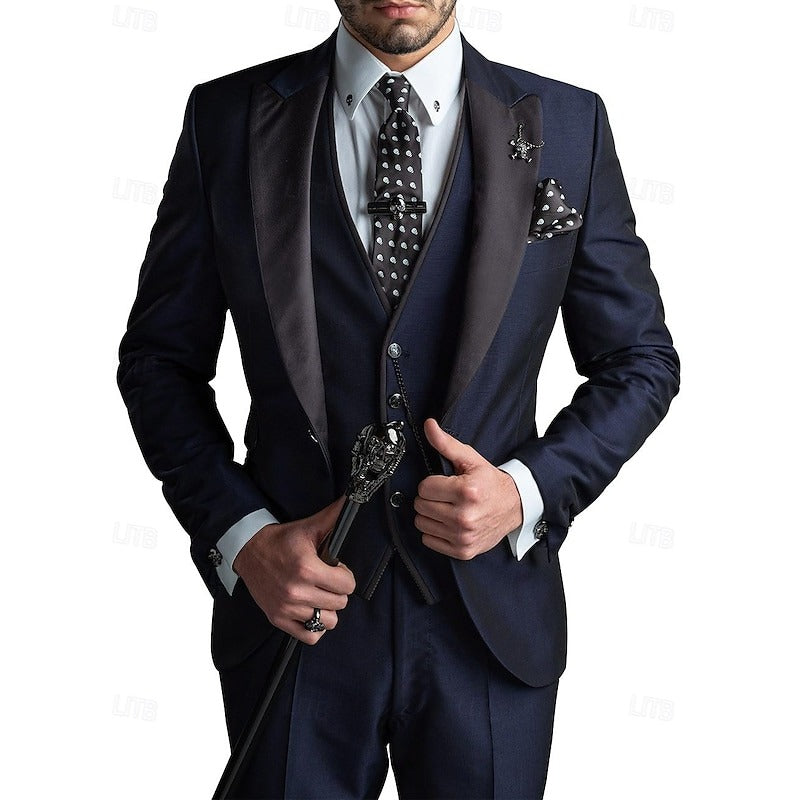 Dorvelli | Men's Peak Lapel 3-Piece Suit Wedding Suit