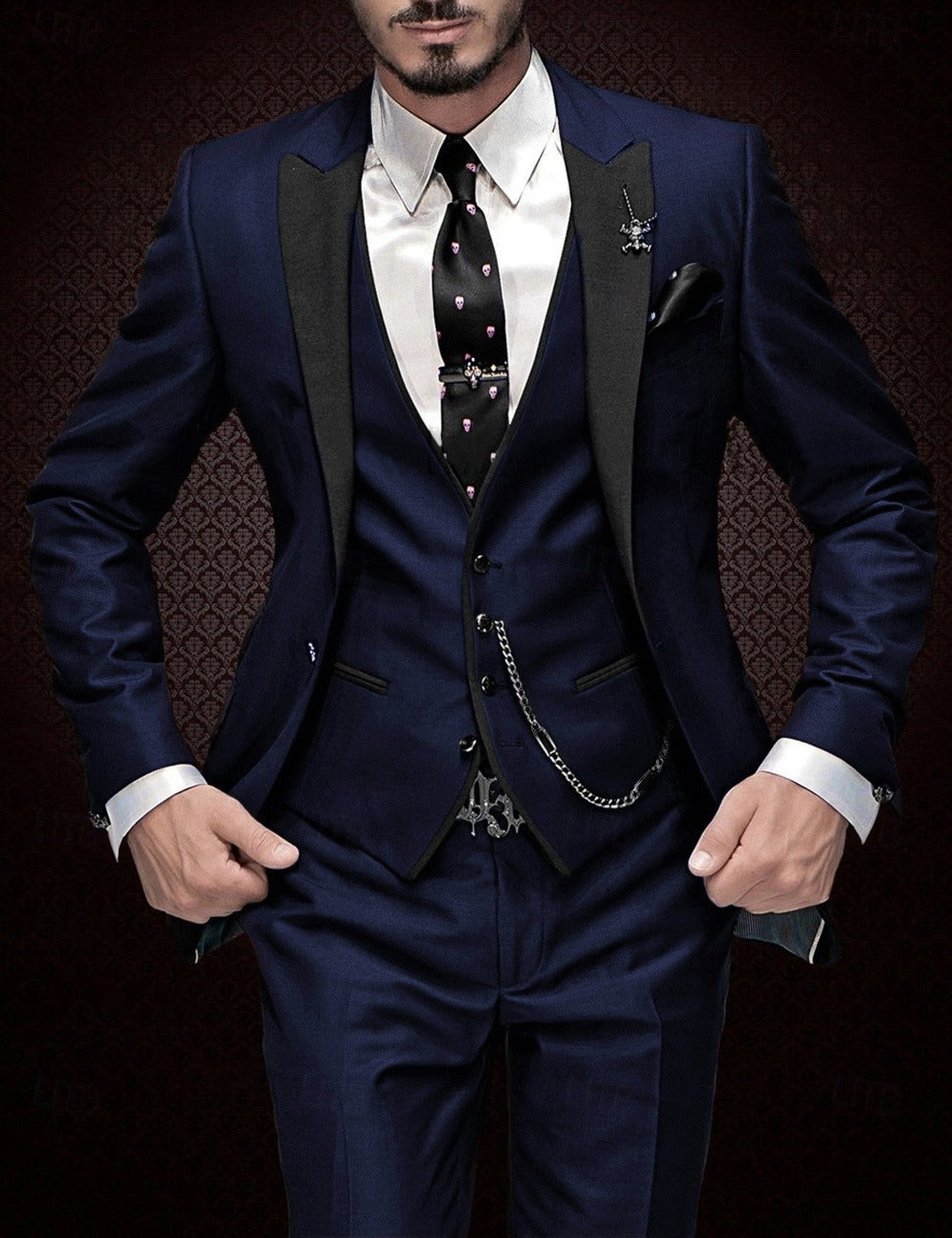 Dorvelli | Men's Peak Lapel 3-Piece Suit Wedding Suit
