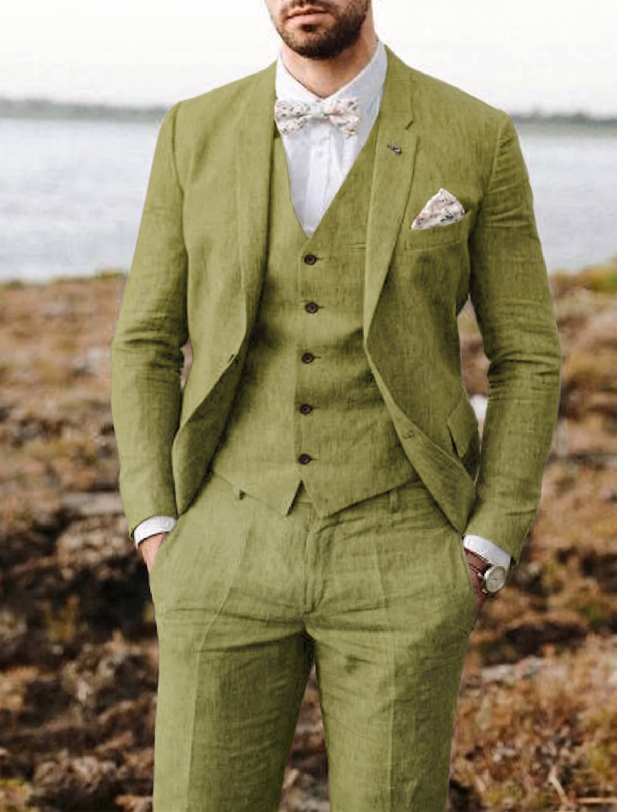 Dorvelli | Men's Two-Button Linen Suit