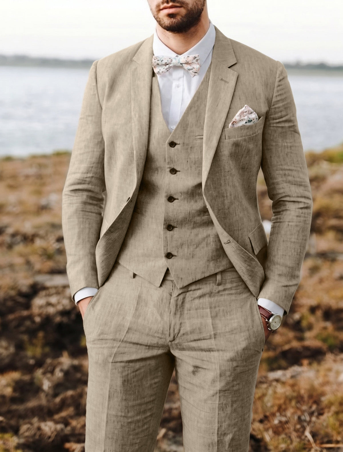Dorvelli | Men's Two-Button Linen Suit