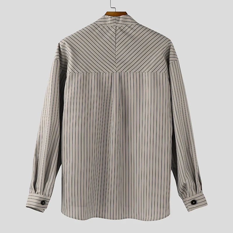 Dorvelli | Men’s V Neck Striped Shirt