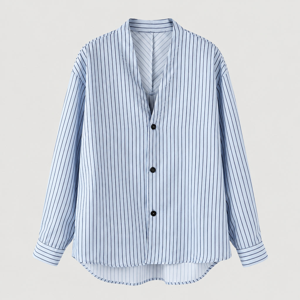 Dorvelli | Men’s V Neck Striped Shirt