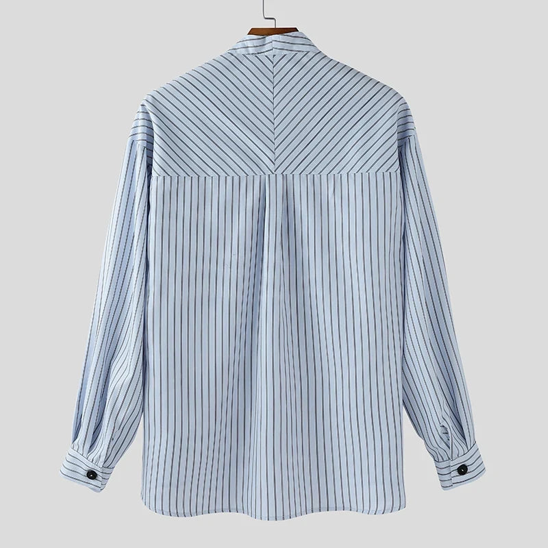 Dorvelli | Men’s V Neck Striped Shirt