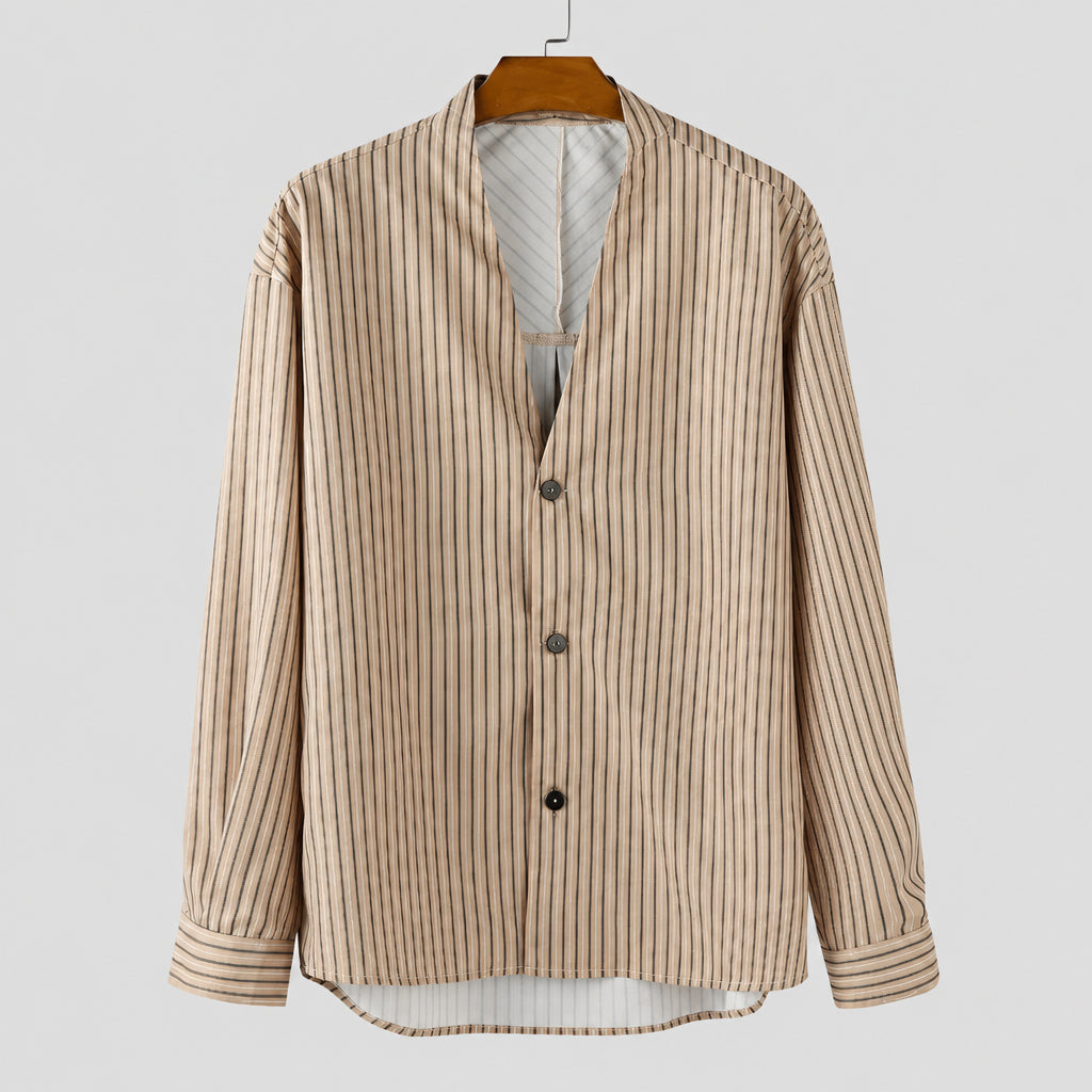 Dorvelli | Men’s V Neck Striped Shirt