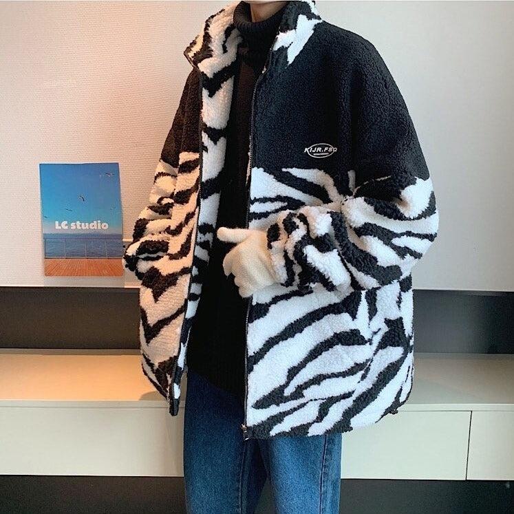 Dorvelli | Men’s Zebra Print Fleece Jacket