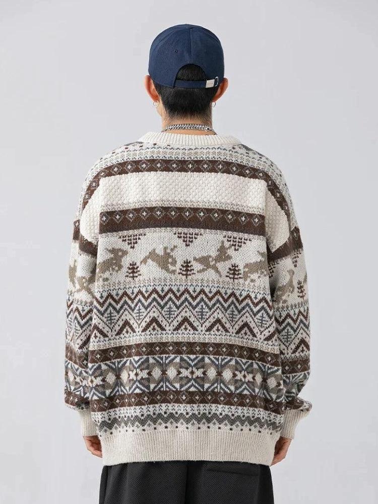 Dorvelli | Men’s Zigzag Rabbit Knit Sweater