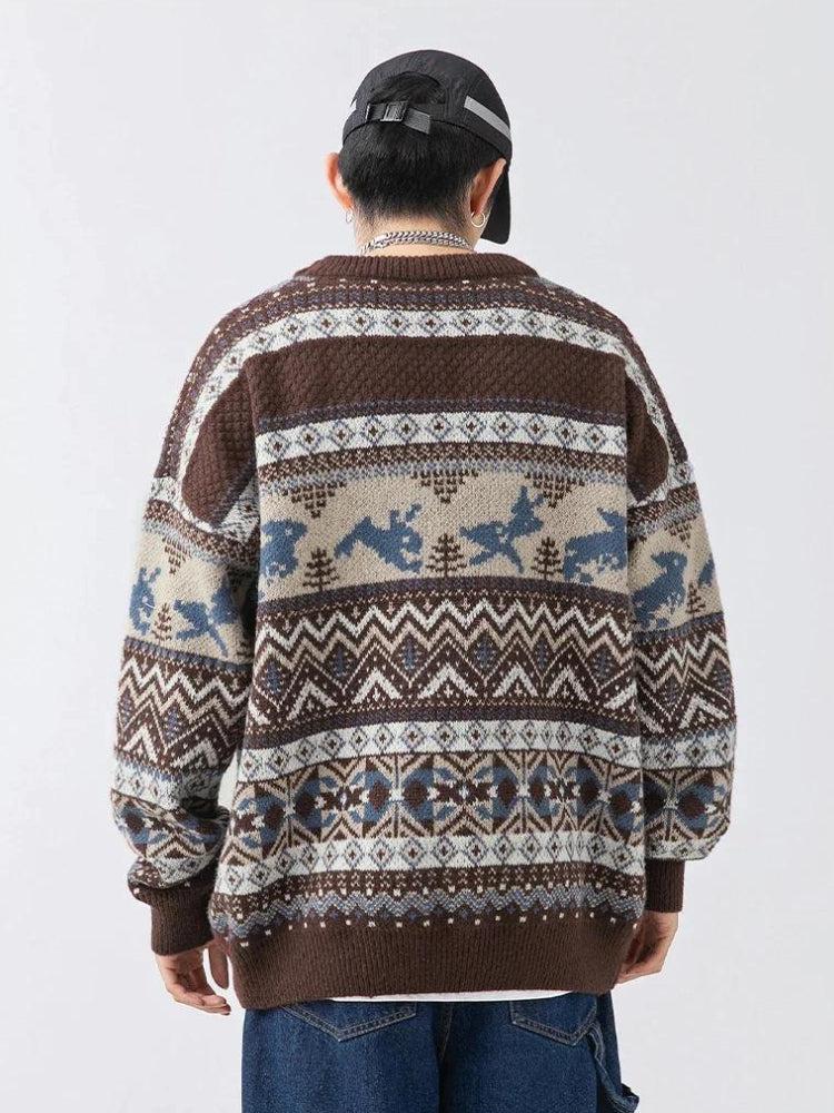 Dorvelli | Men’s Zigzag Rabbit Knit Sweater