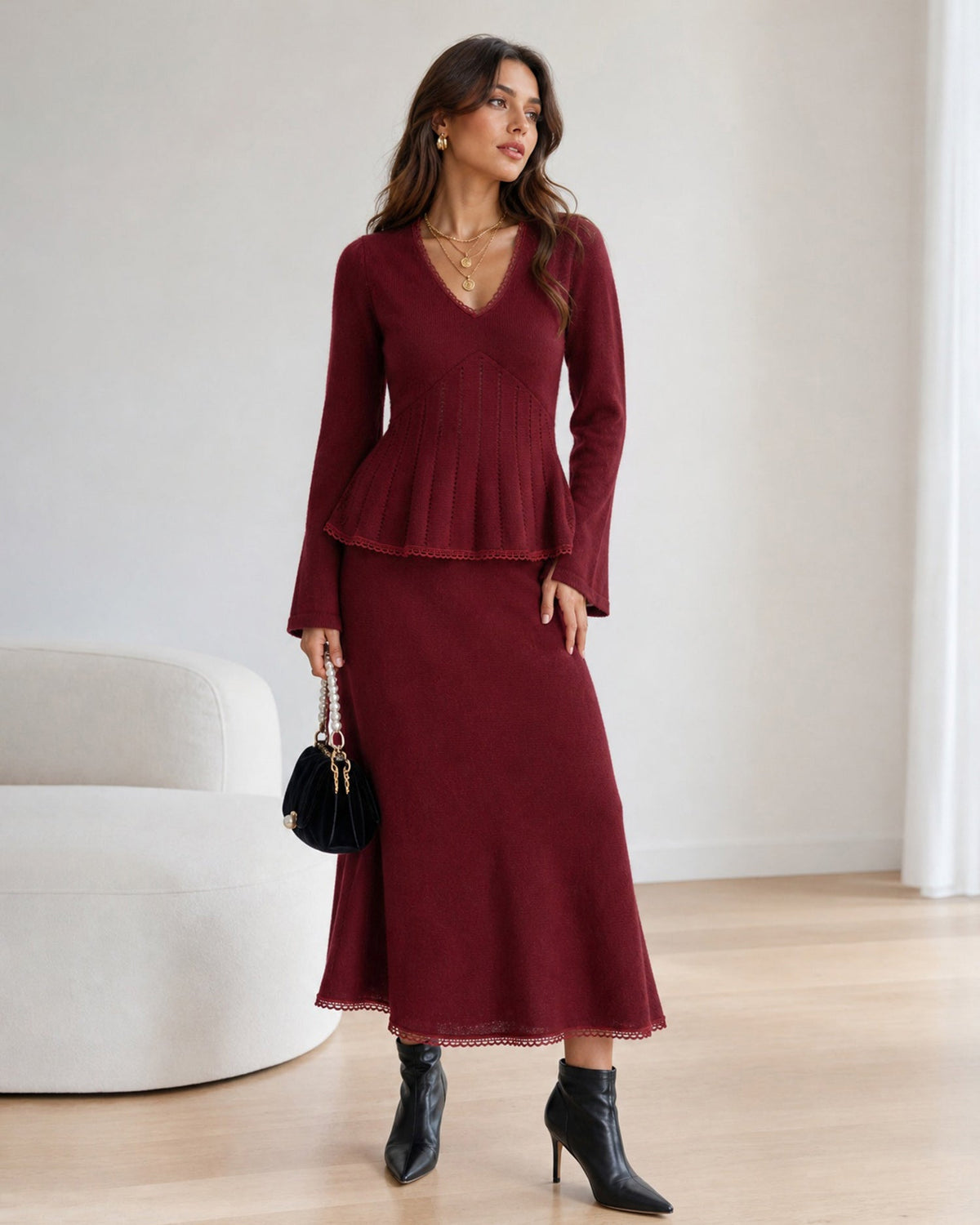 Dorvelli | Women’s Bell Sleeve Lace Sweater