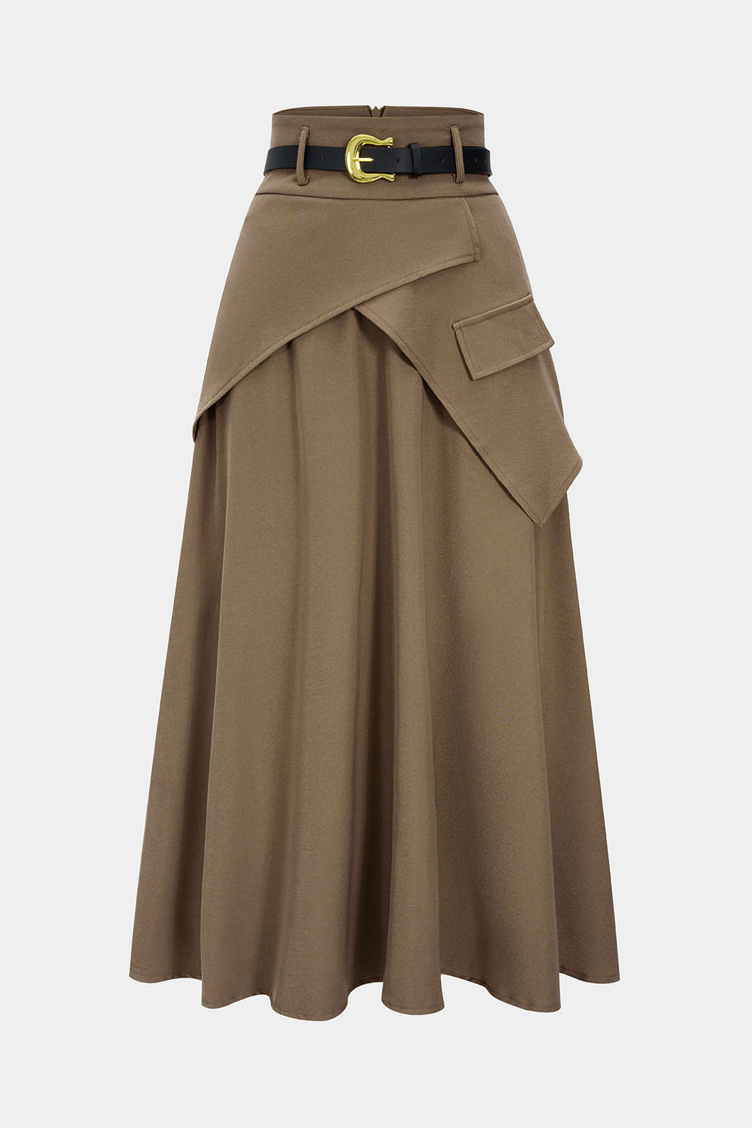 Dorvelli | Women's Belted Asymmetrical High Waist Skirt