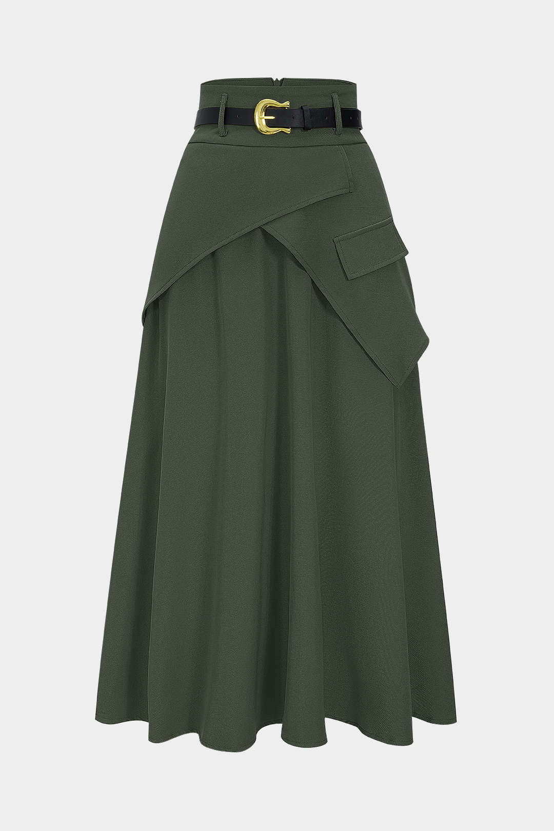 Dorvelli | Women's Belted Asymmetrical High Waist Skirt