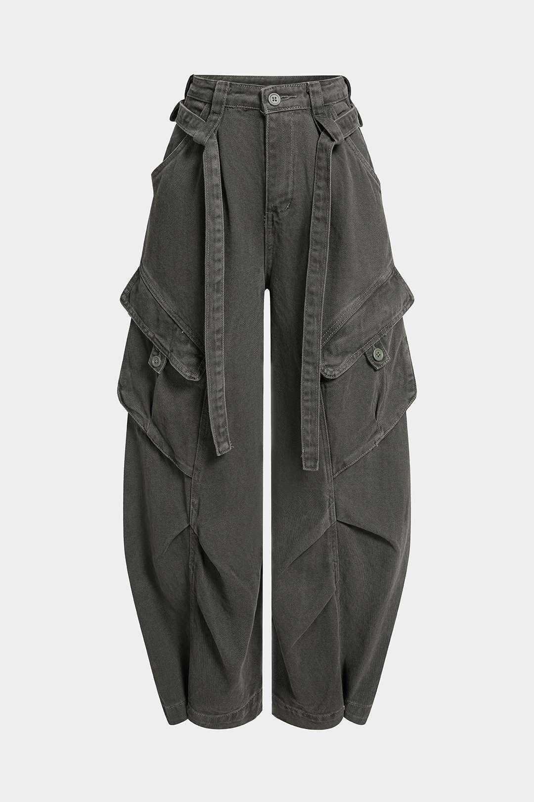 Dorvelli | Women's Belted Pocket Wide Leg Jeans