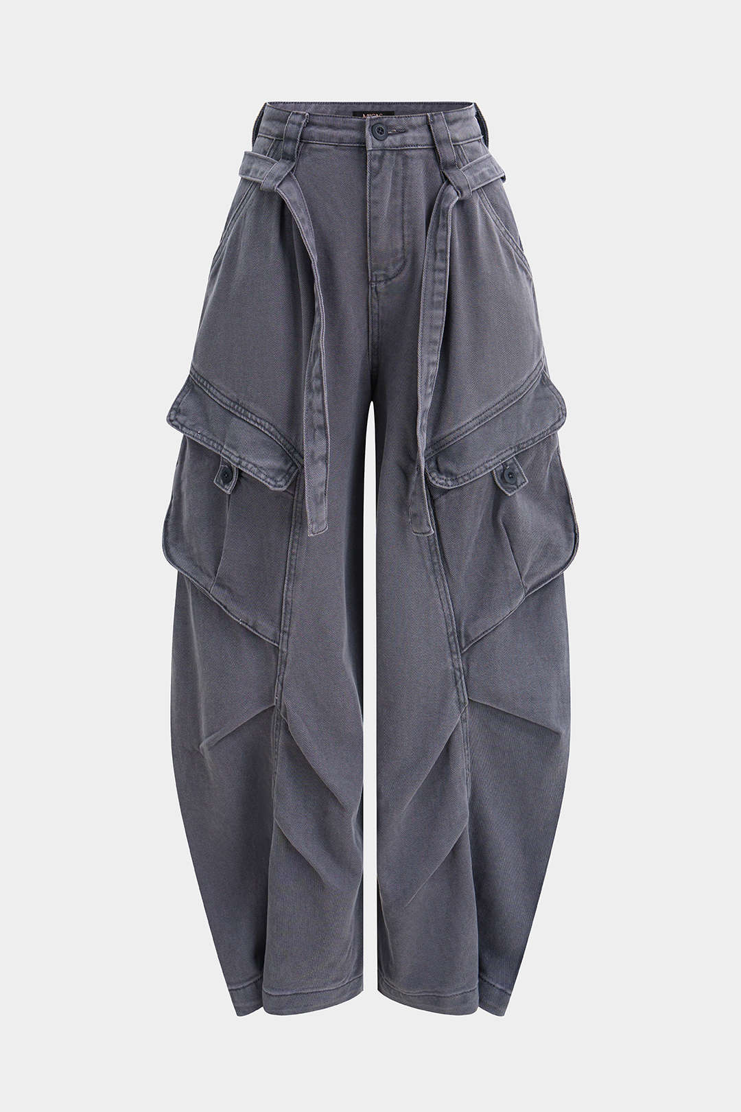 Dorvelli | Women's Belted Pocket Wide Leg Jeans