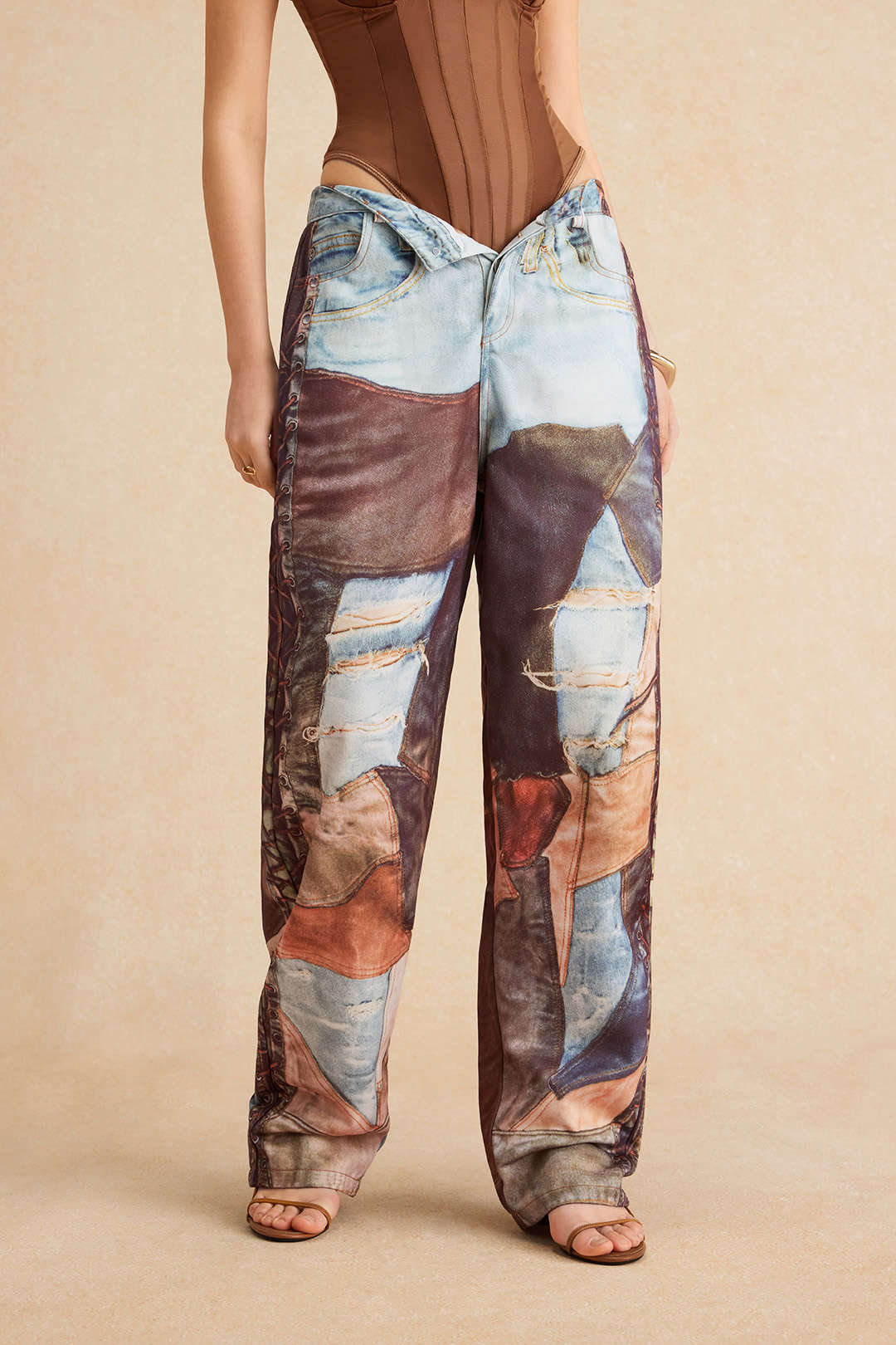 Dorvelli | Women's Button Detail Wide Leg Trousers