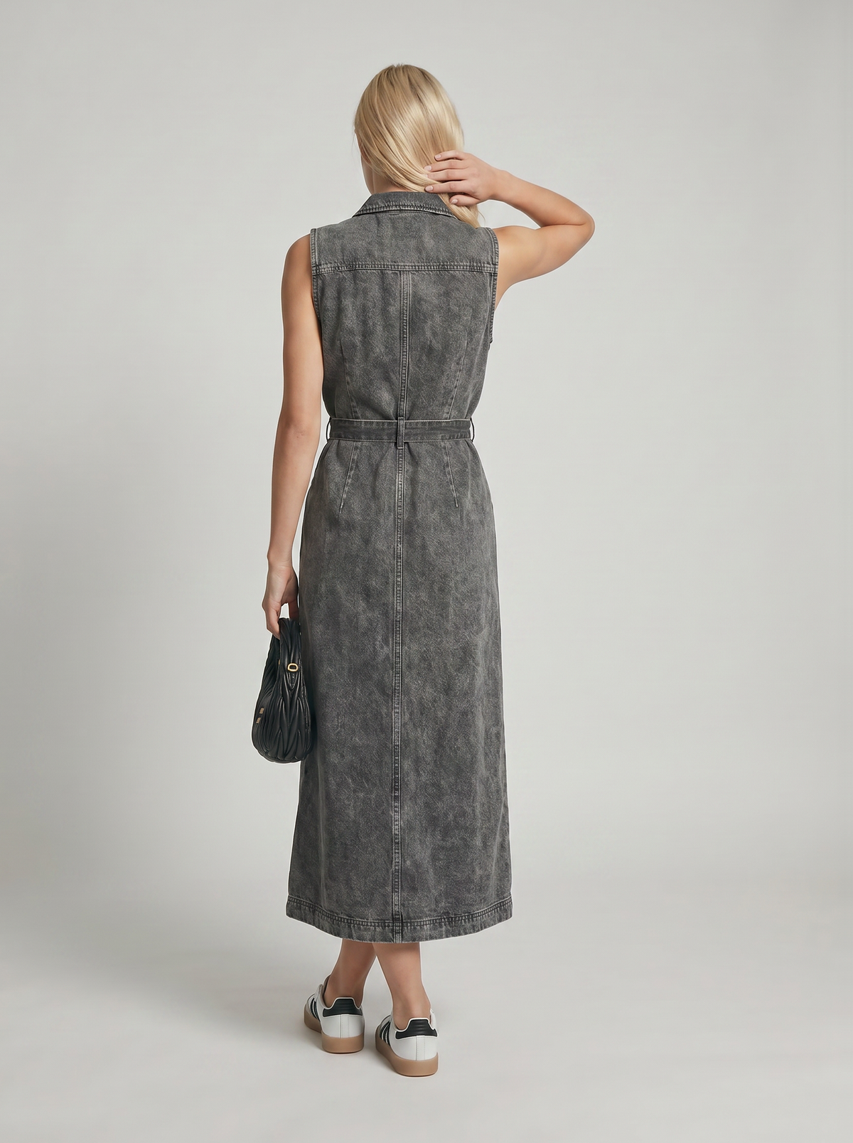 Dorvelli | Women's Denim Maxi Dress in Vintage Grey