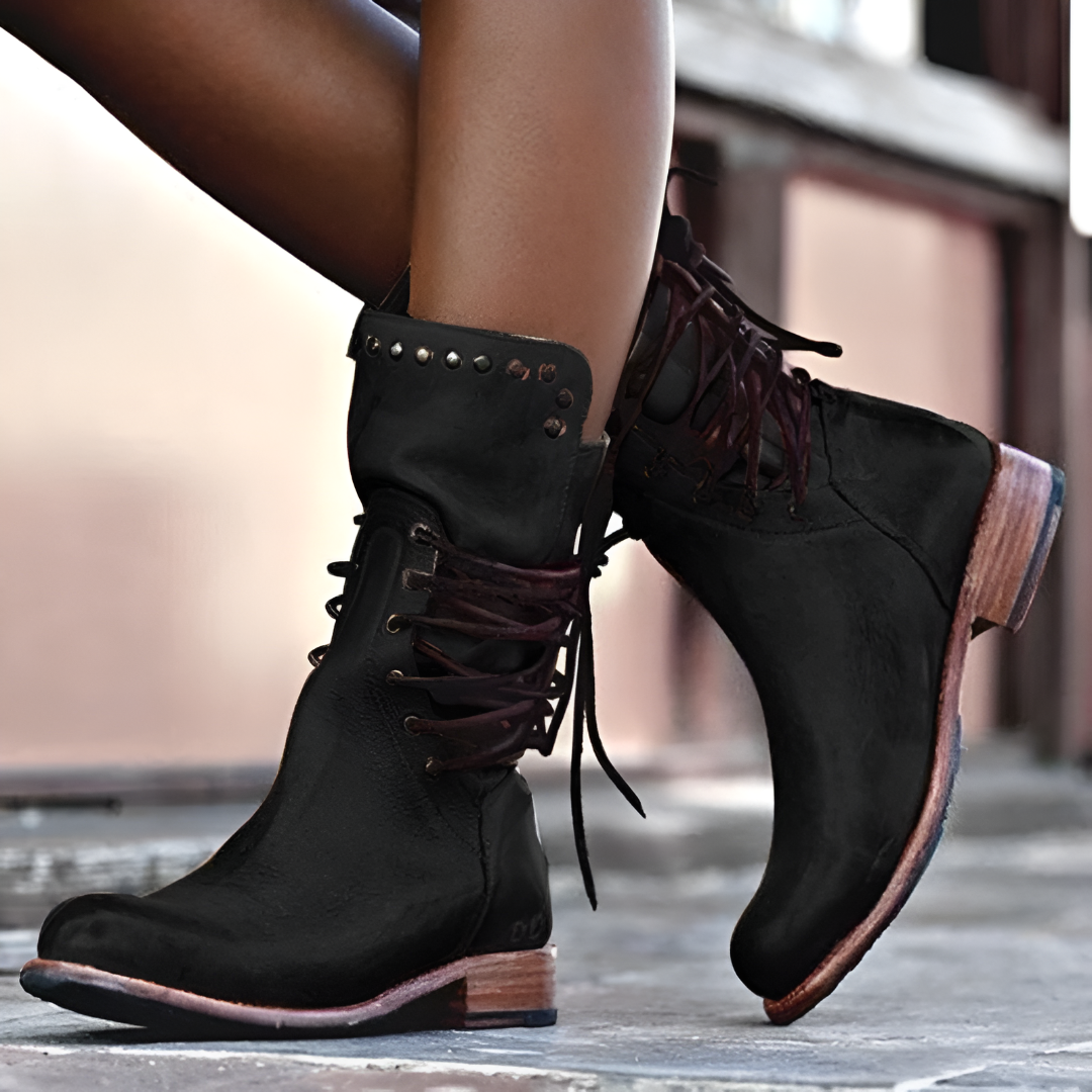 Dorvelli | Women's Elegant Leather Lace-Up Boots