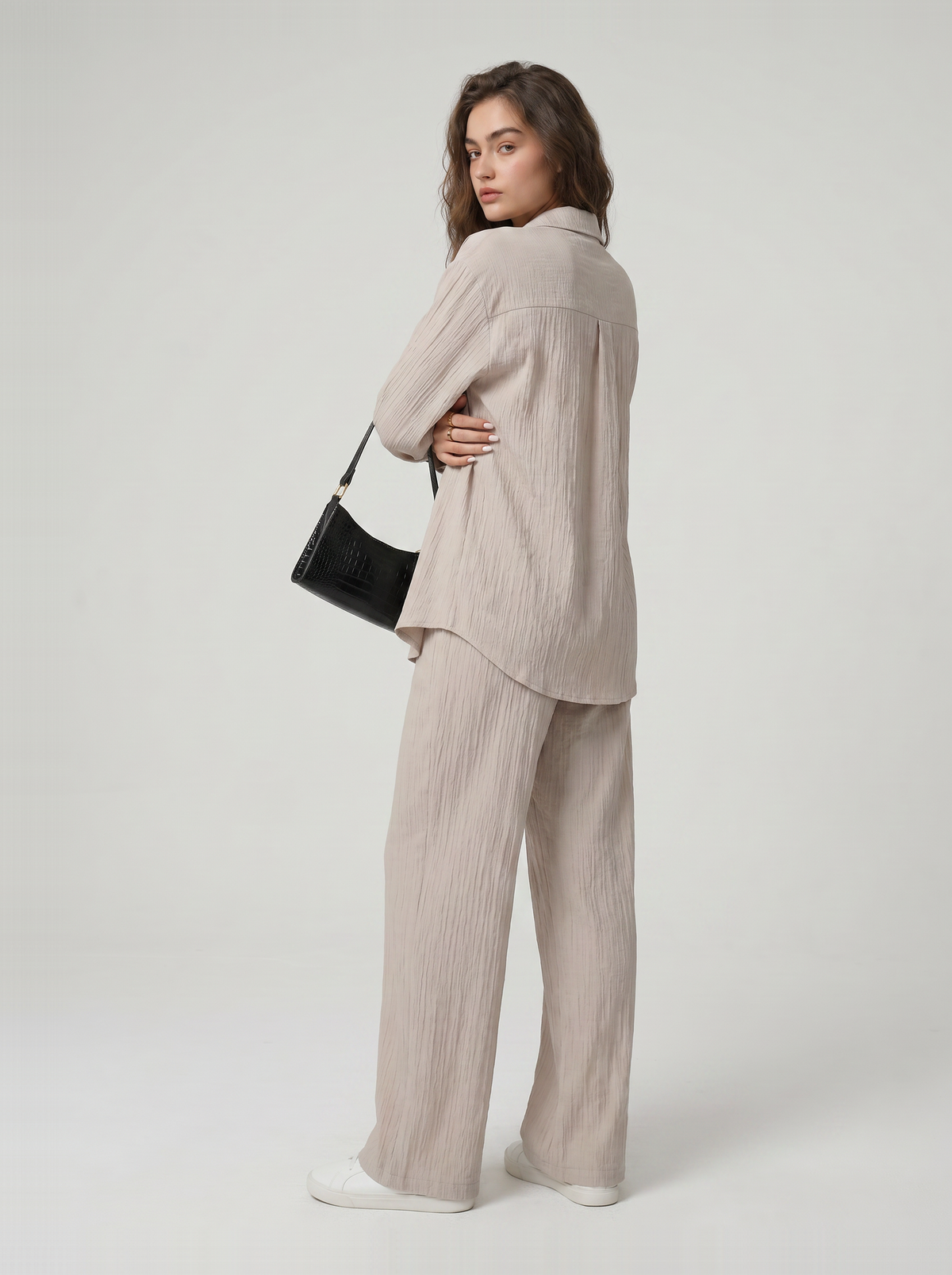 Dorvelli | Women’s High Waist Crinkle Two-Piece Set