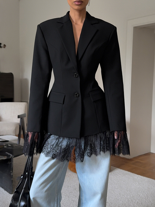 Dorvelli | Women’s Lace Panel Blazer