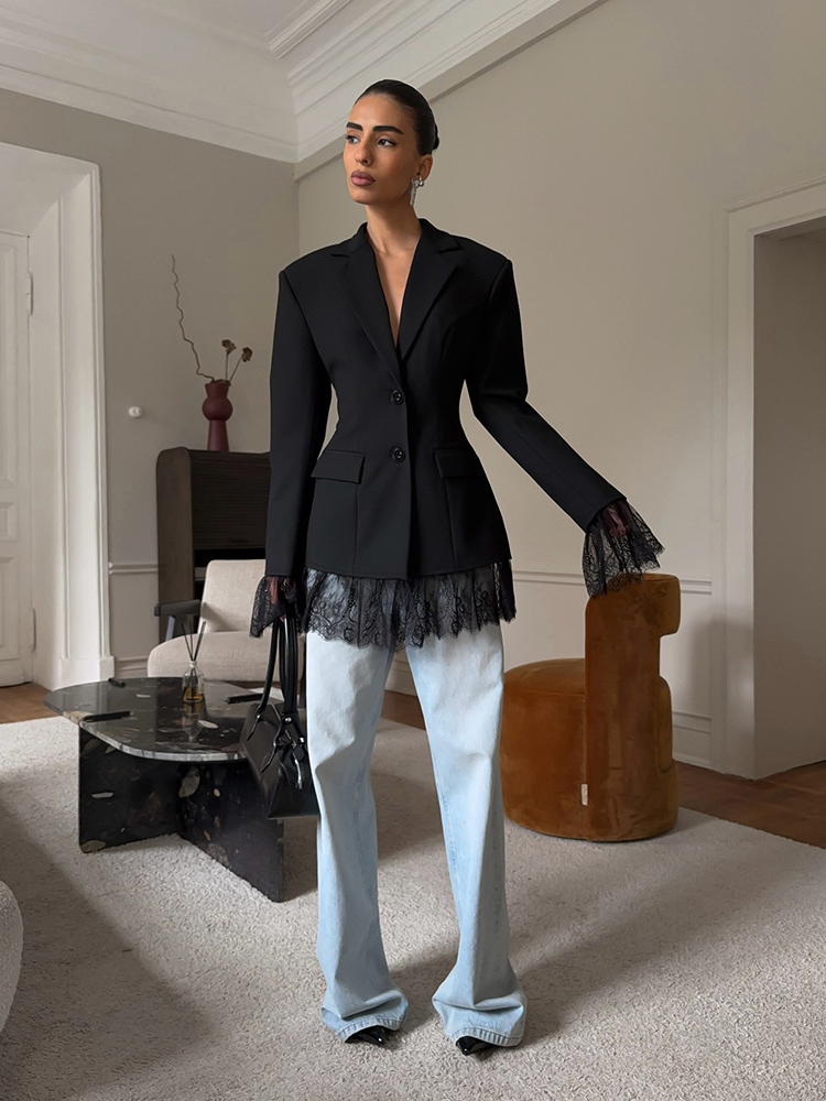 Dorvelli | Women’s Lace Panel Blazer