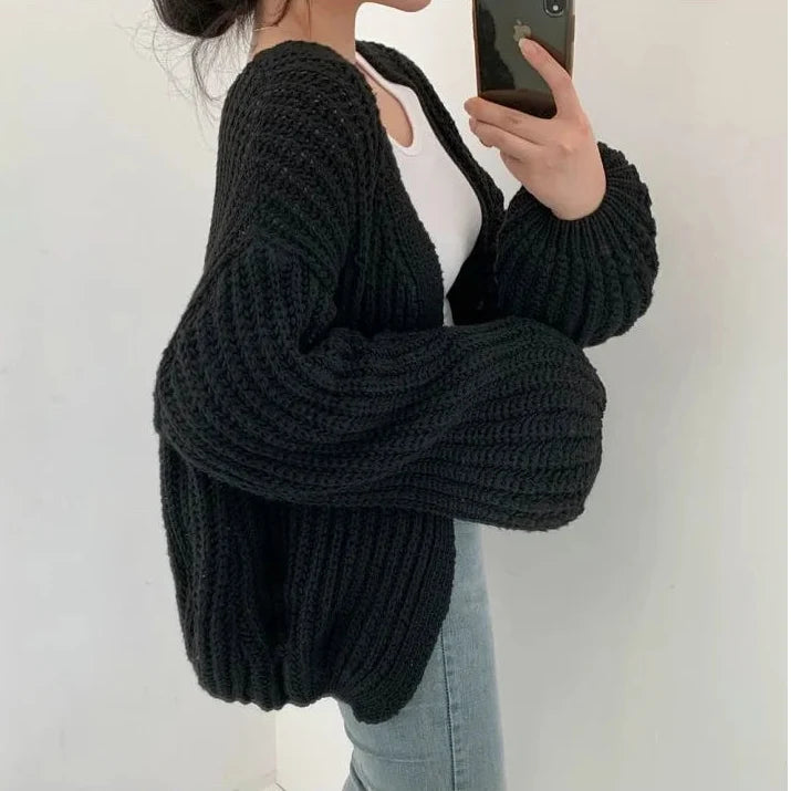 Dorvelli | Women’s Loose Fit Chunky Knit Cardigan