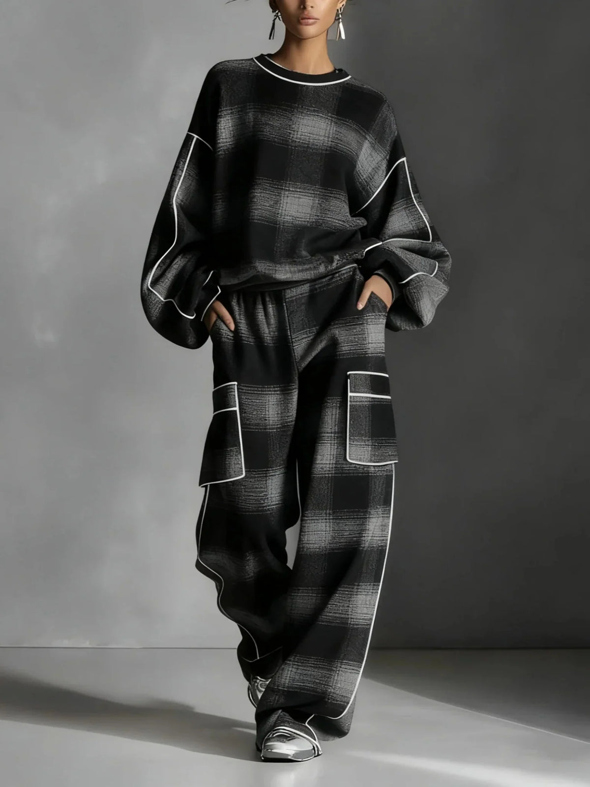 Dorvelli | Women’s Plaid Two Piece Lounge Set