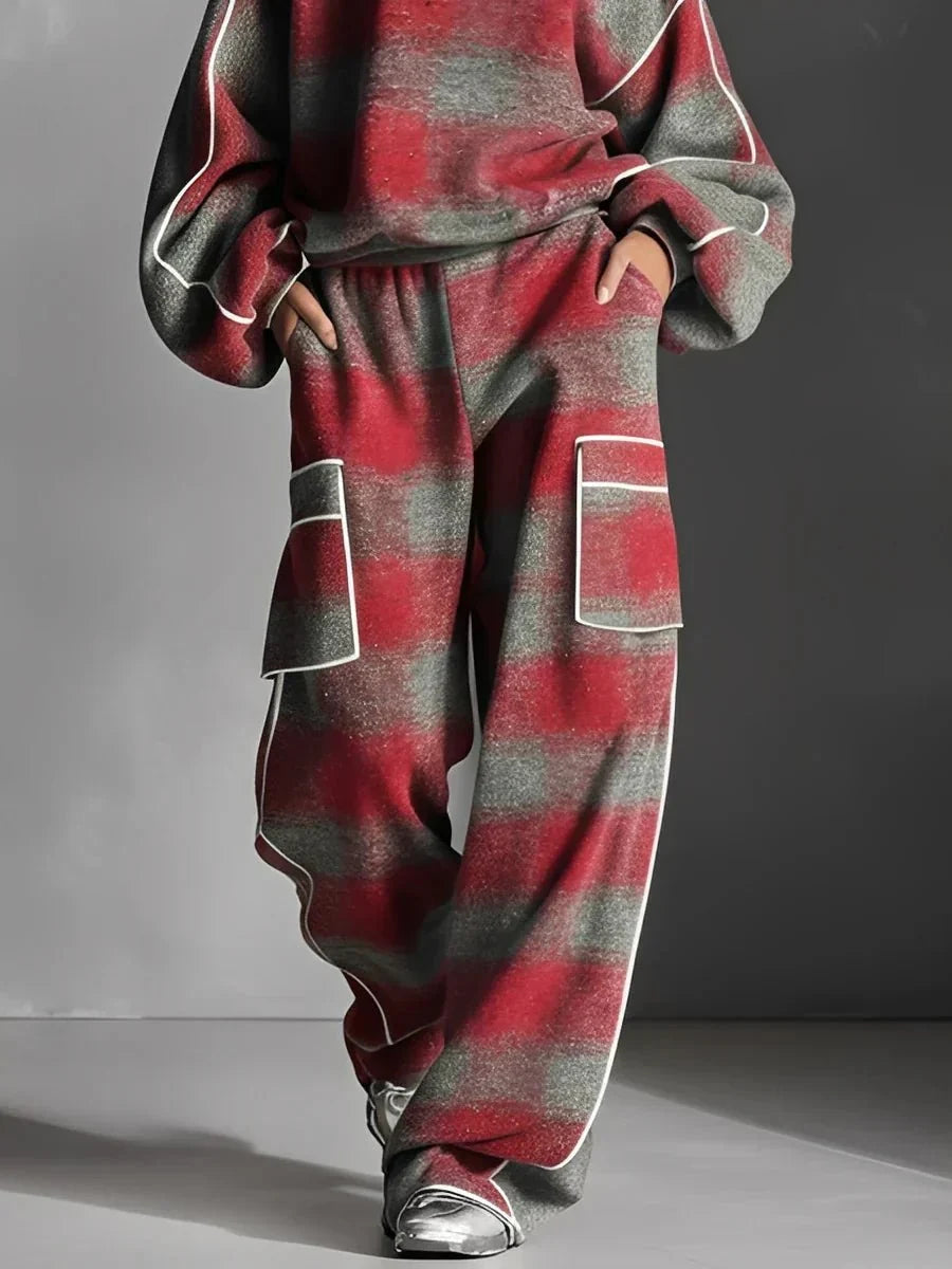 Dorvelli | Women’s Plaid Two Piece Lounge Set