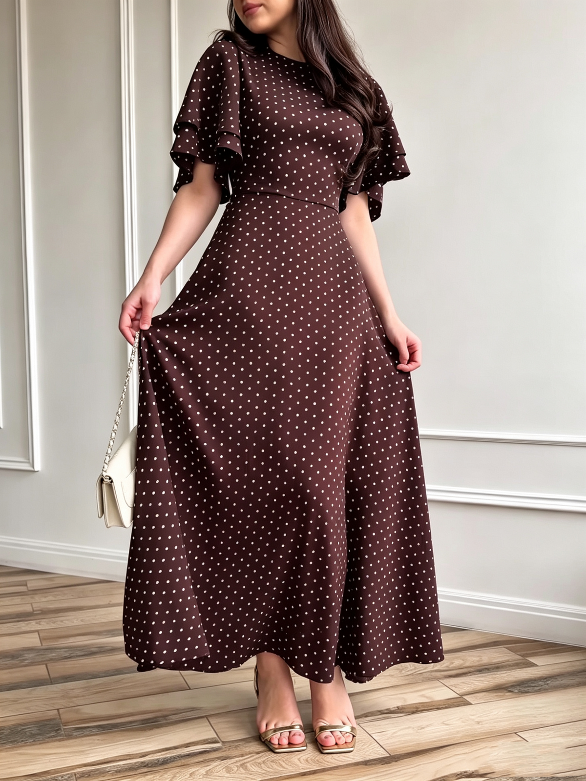 Dorvelli | Women's Polka Dot Long Maxi Dress