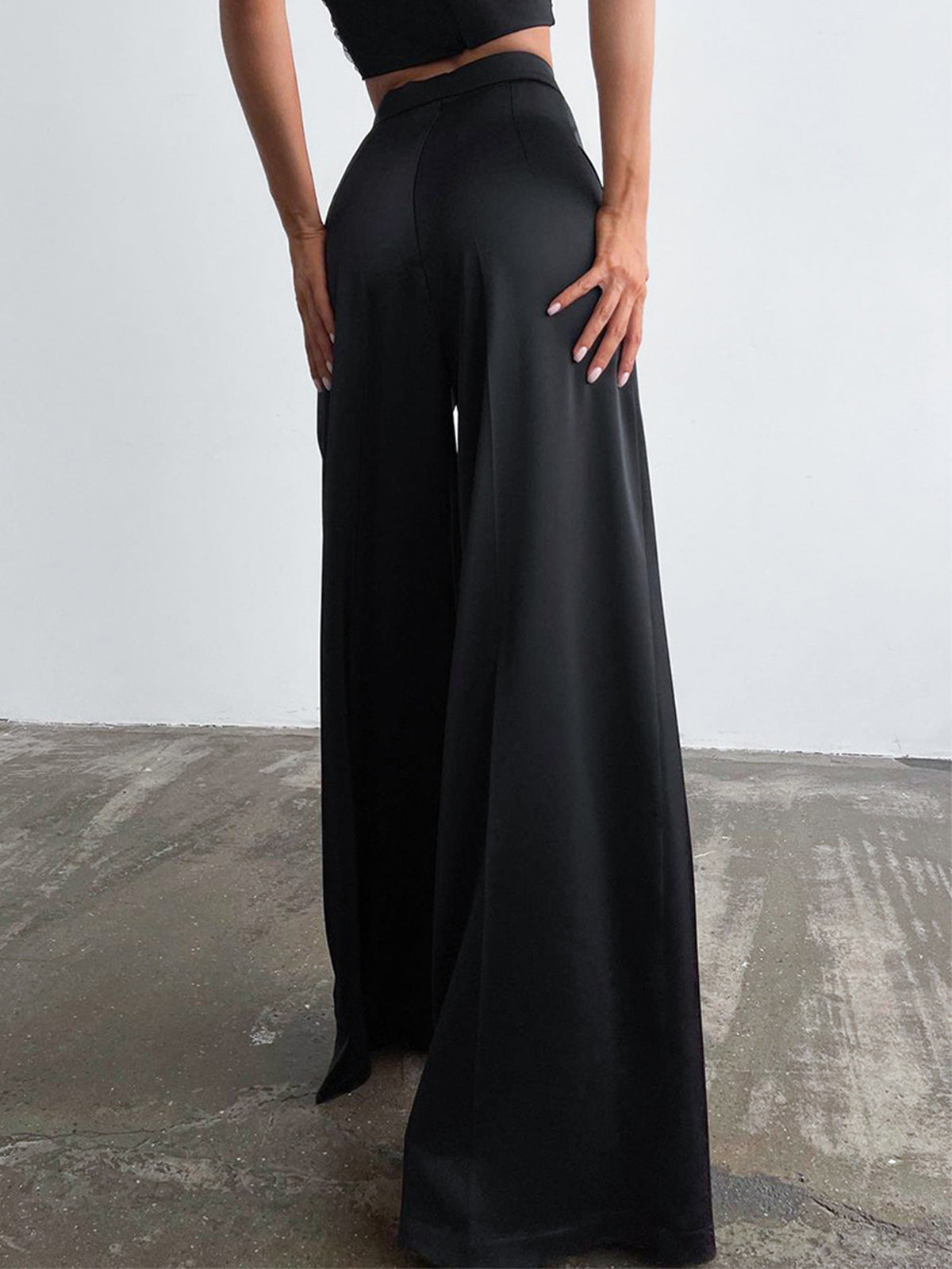 Dorvelli | Women's Satin Wide Leg Work Pants