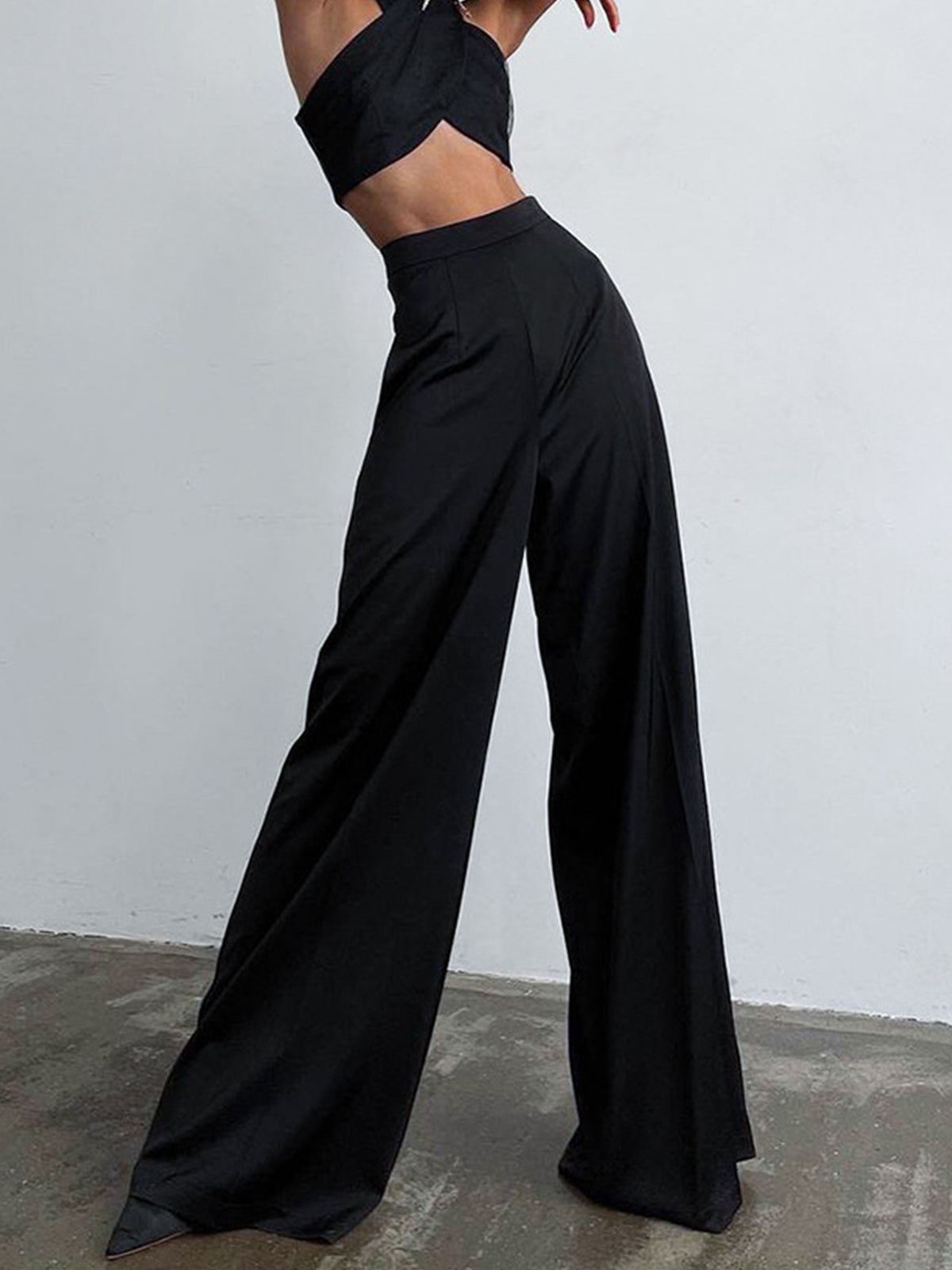 Dorvelli | Women's Satin Wide Leg Work Pants