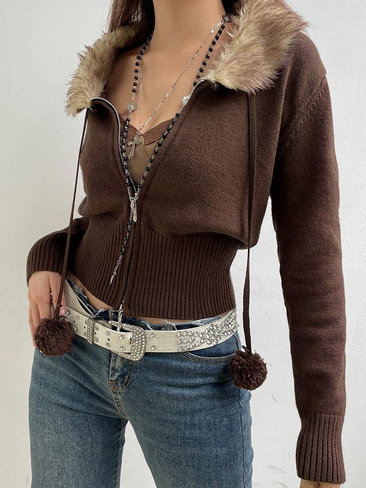 Dorvelli | Women’s Soft Texture Cropped Cardigan