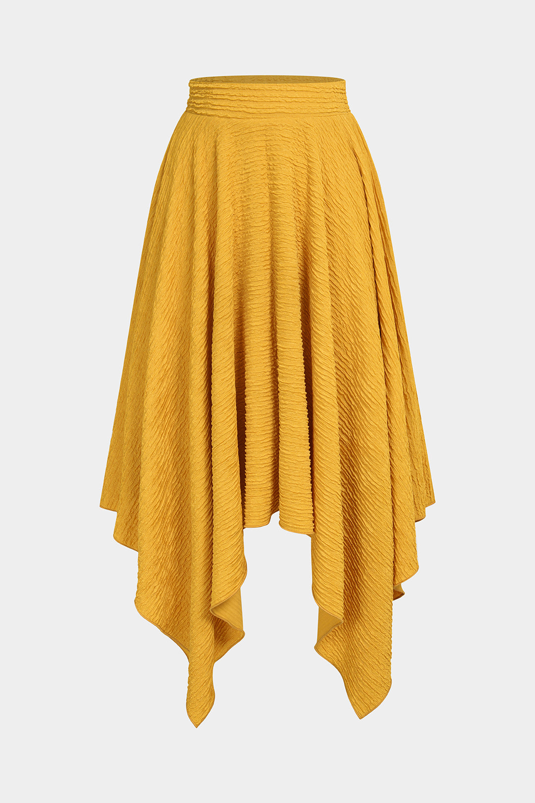 Dorvelli | Women's Textured High Waist Asymmetrical Skirt
