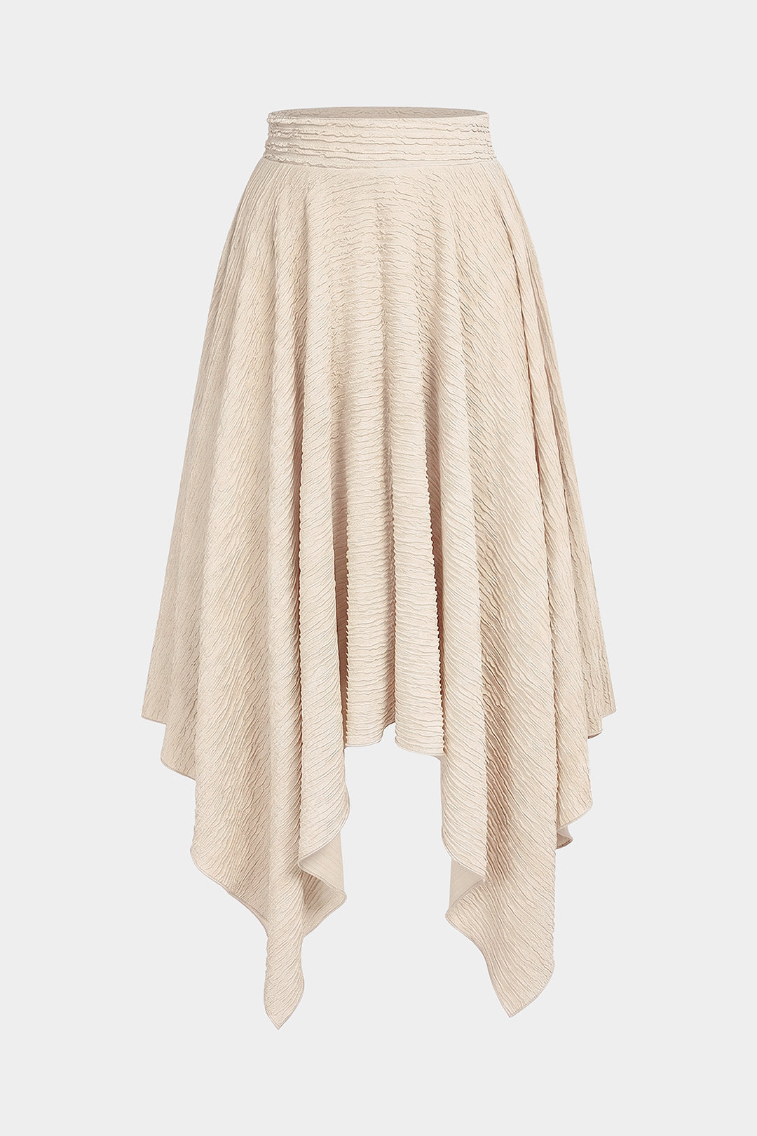 Dorvelli | Women's Textured High Waist Asymmetrical Skirt