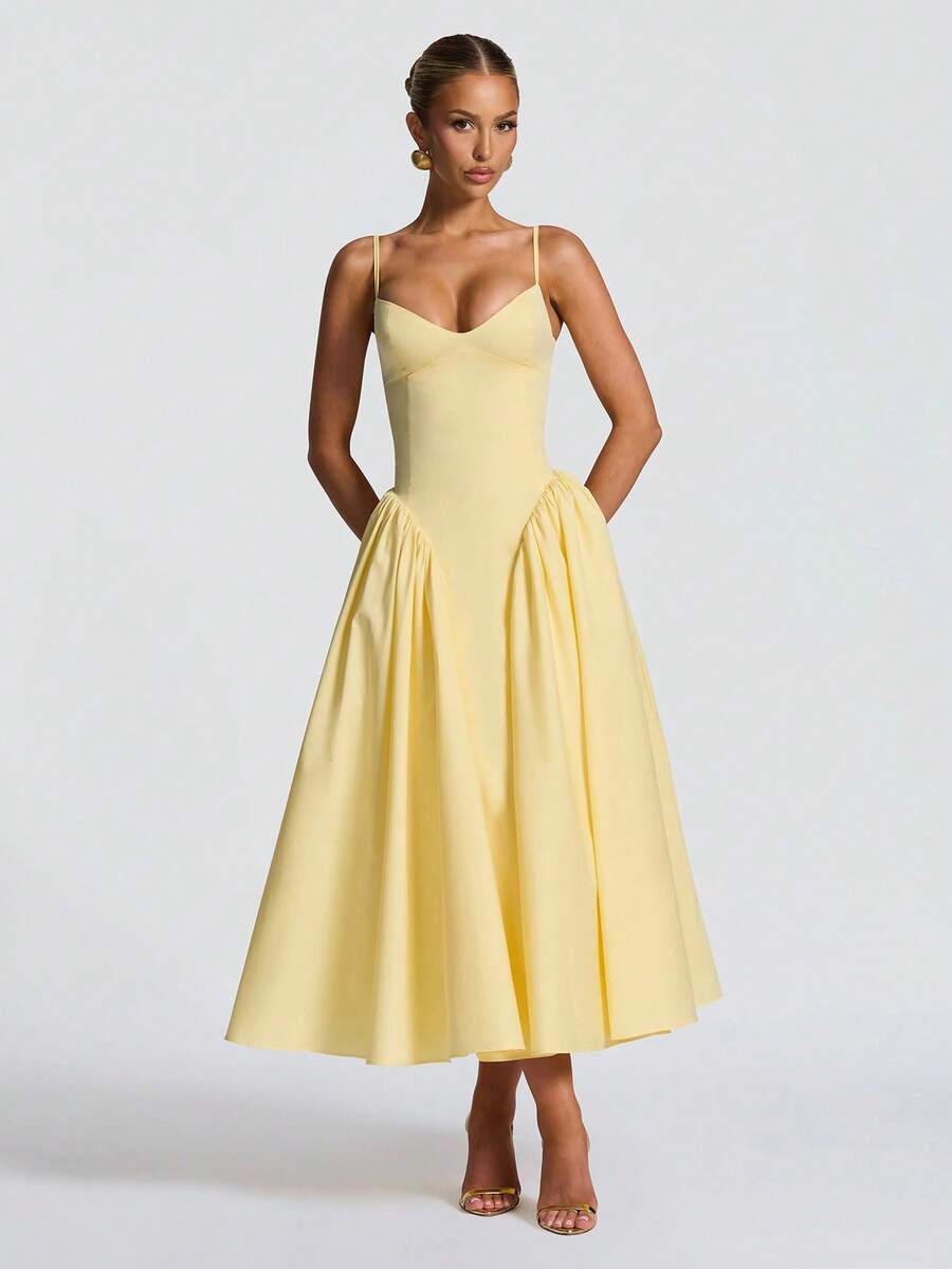 Dorvelli | Women’s Wedding Guest Midi Dress – A-Line