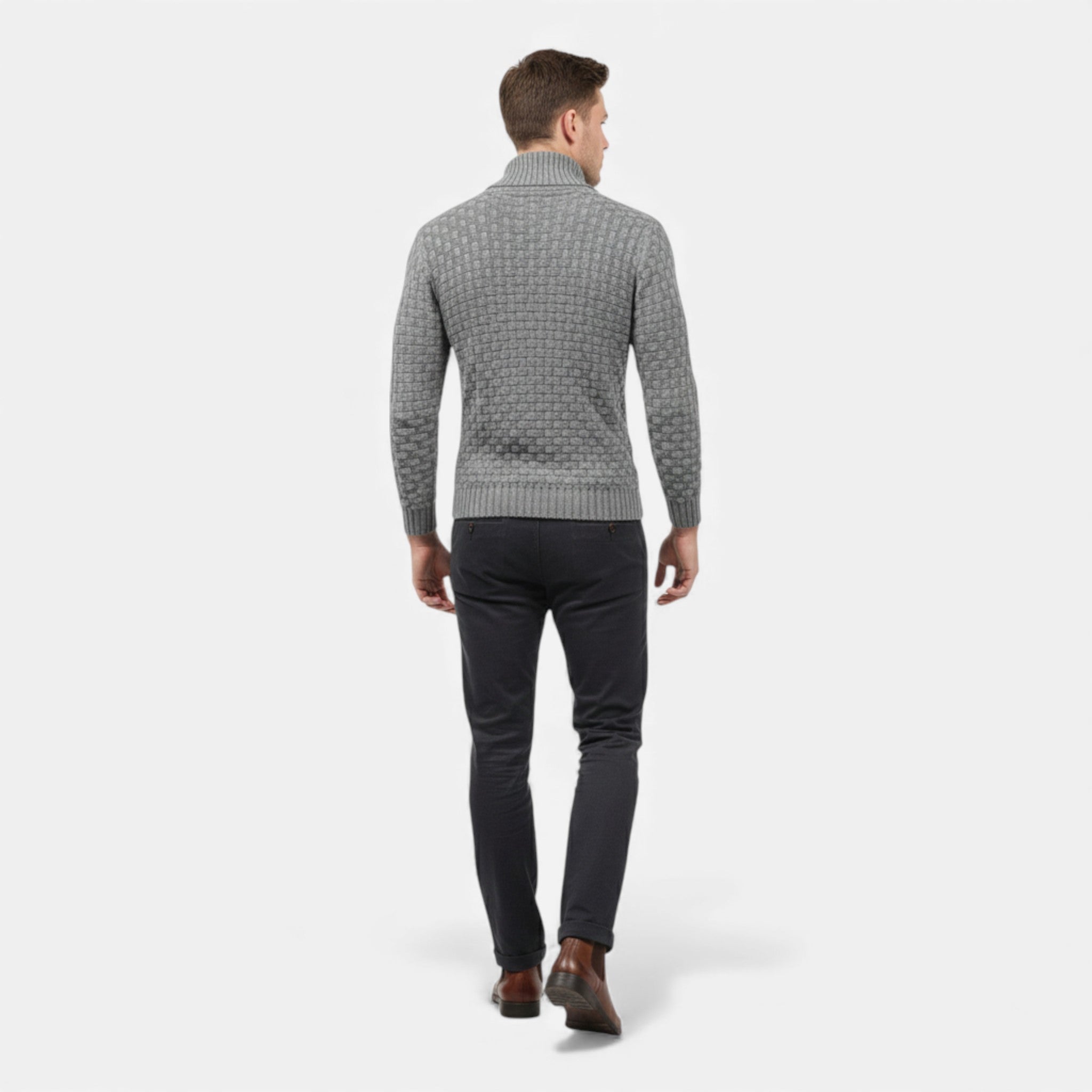 Dorvelli | Men’s Sweater – Lapel Knit Winter Classic
