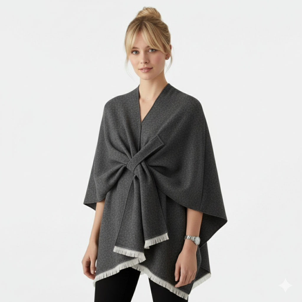 Dorvelli | Women’s Plus-Size Cardigan Shawl – Asymmetrical V-Neck Design