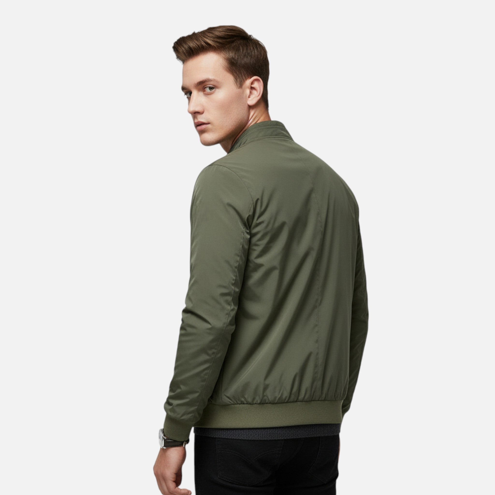 Dorvelli | Men’s Lightweight Bomber Jacket – Classic Ribbed Collar Design