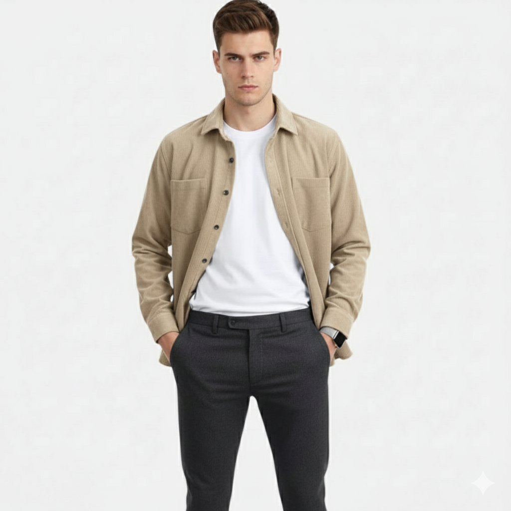 Dorvelli | Men’s Corduroy Shirt Jacket – Effortless Smart-Casual Charm
