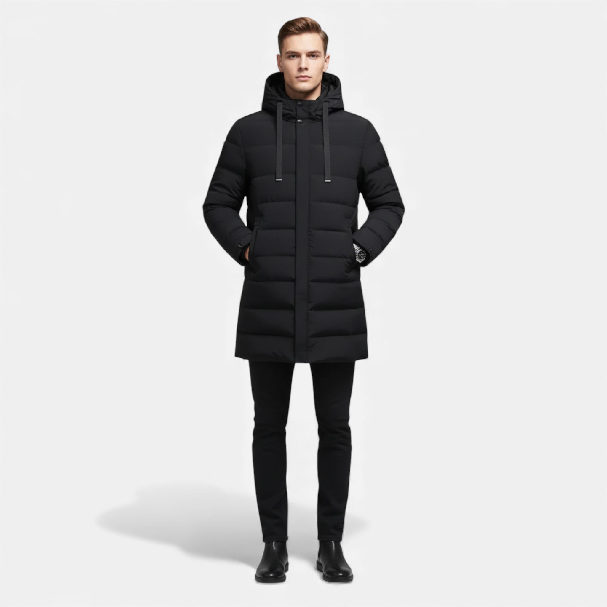 Dorvelli | Men’s Long Coat – Hooded Casual Essential