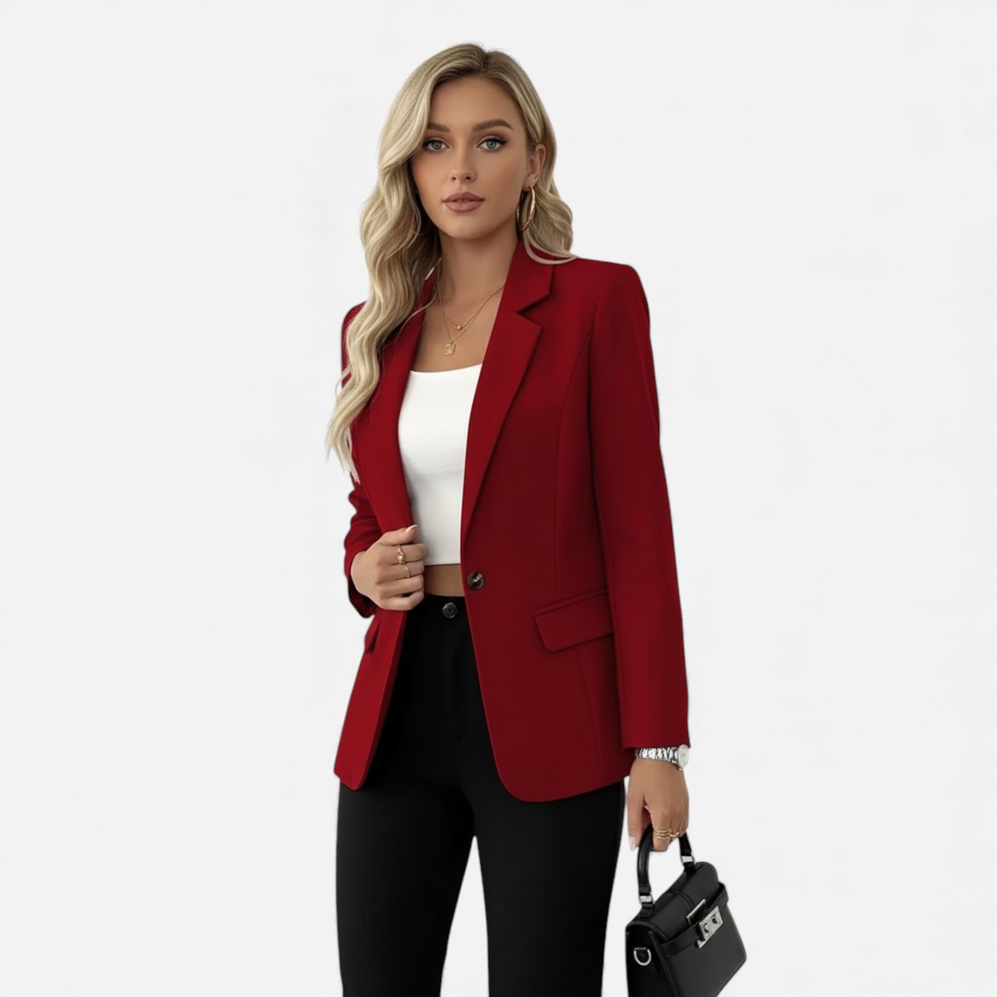 Dorvelli | Women’s Classic Single-Breasted Blazer – Timeless Solid Elegance