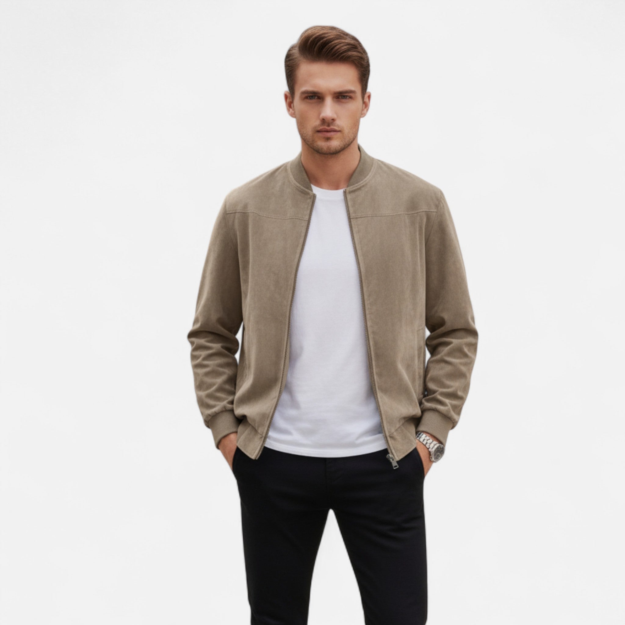 Dorvelli | Men’s Suede Aviator Jacket – Heritage Flight Style