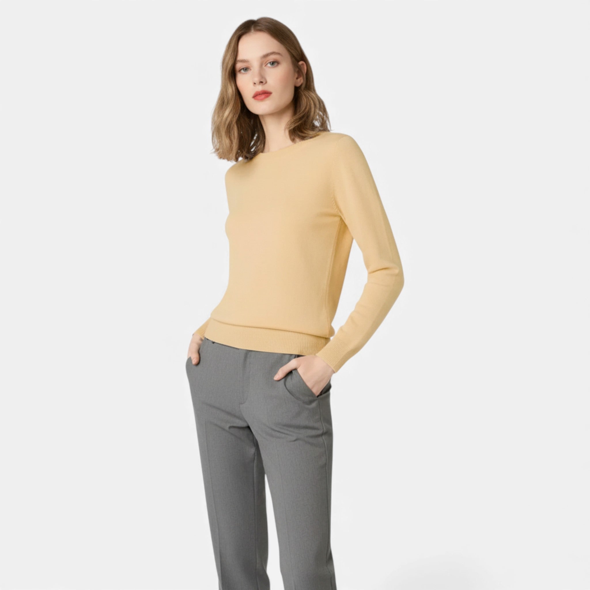Dorvelli | Women’s Merino Wool Sweater – Timeless O-Neck Elegance